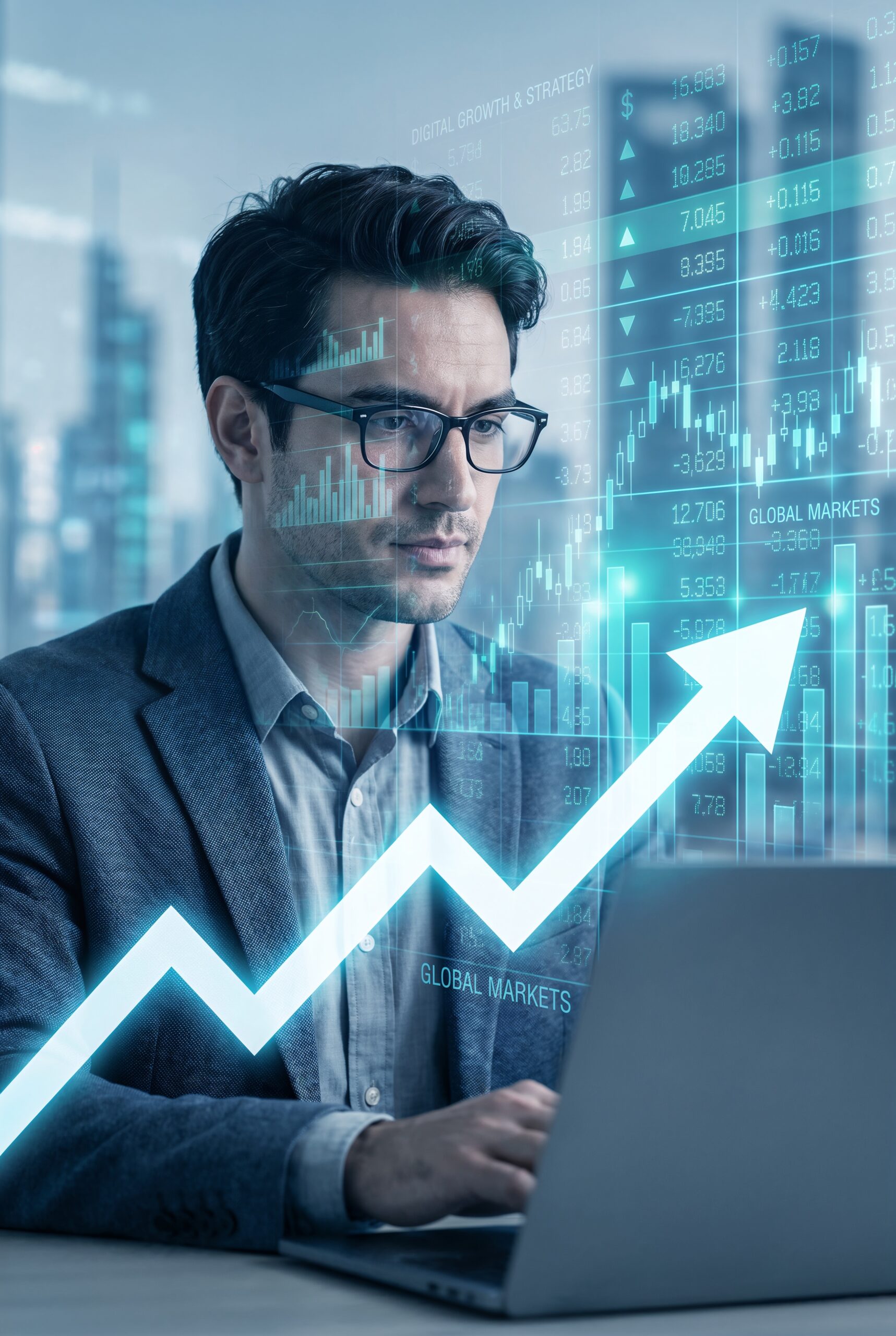man with stock market